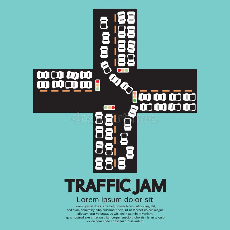 Traffic Jam stock vector. Illustration of vehicle, transportation
