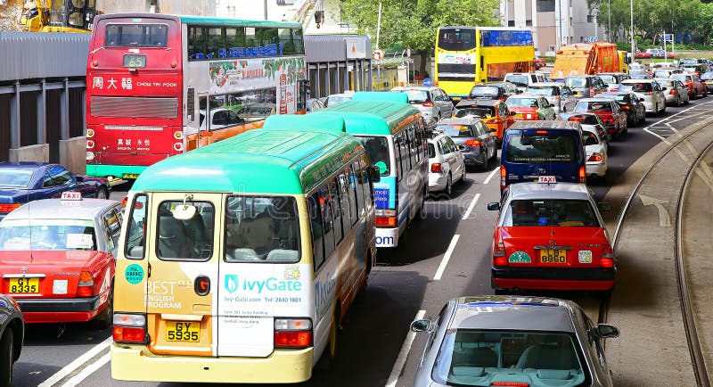 Traffic jam in hong kong royalty free stock image
