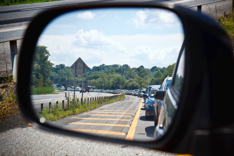 Traffic jam in the mirror royalty free stock photos Traffic jam in the mirror royalty free stock photos