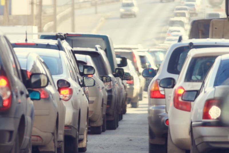 Traffic Jams in the City, Road, Rush Hour. Traffic Jam on Main Street Stock Image Image of