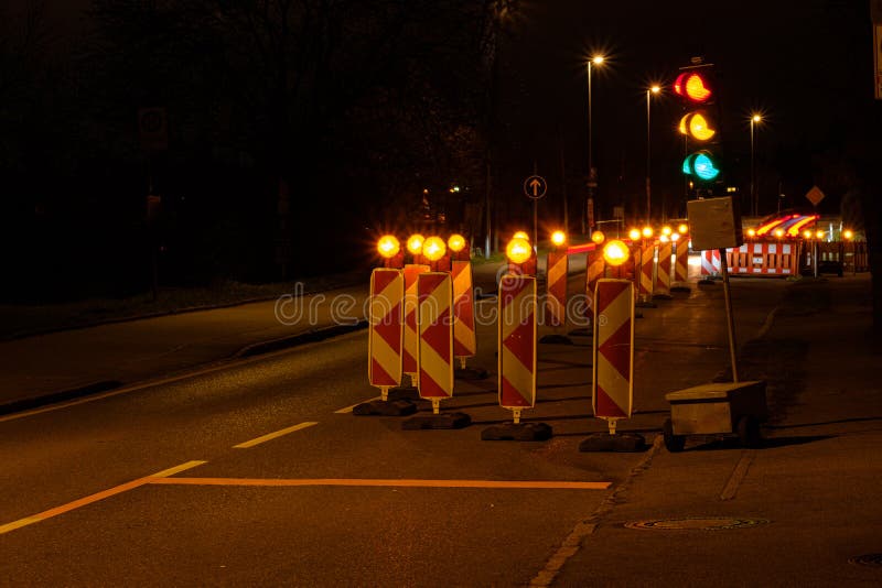 Traffic Light at a Construction Site Stock Image Image of lighting