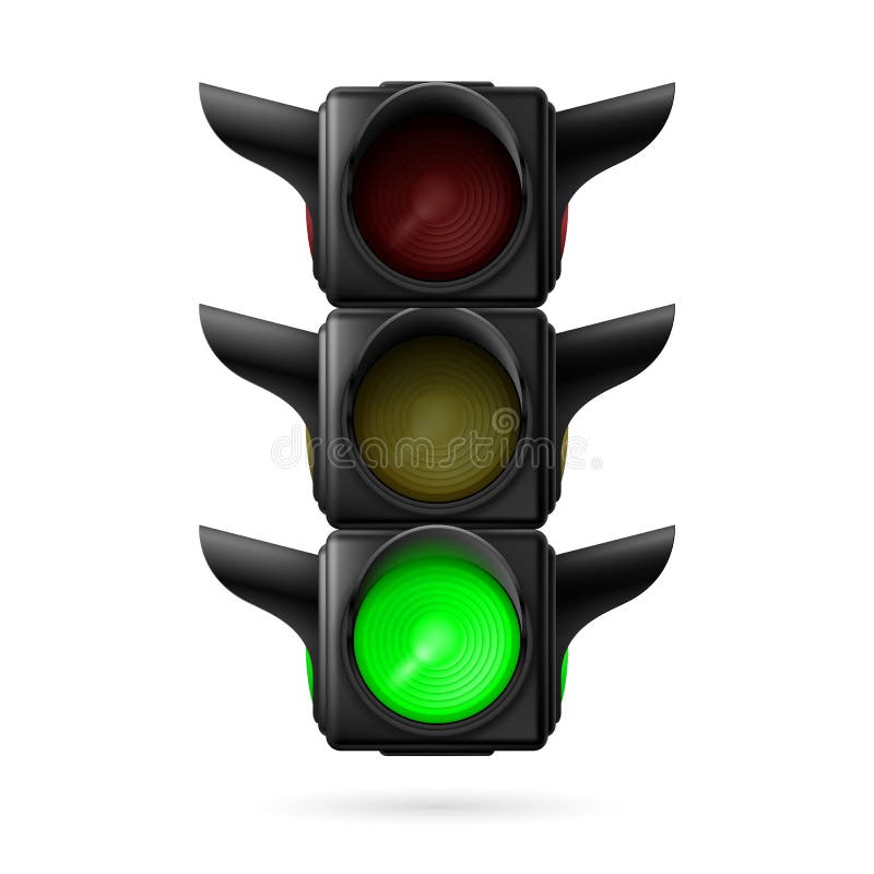 Traffic light with green lamp