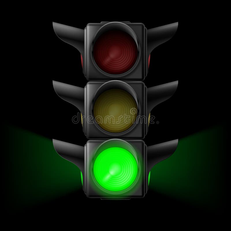 Traffic light with green on