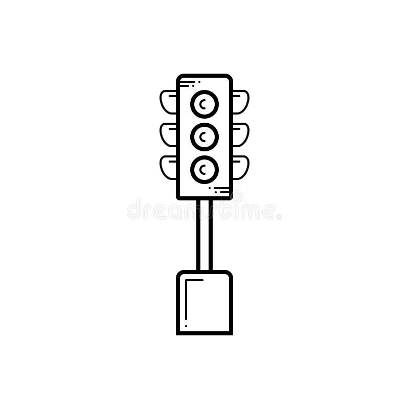 Black line icon for Traffic light, signal and sign vector illustration Black line icon for Traffic light, signal and sign vector illustration