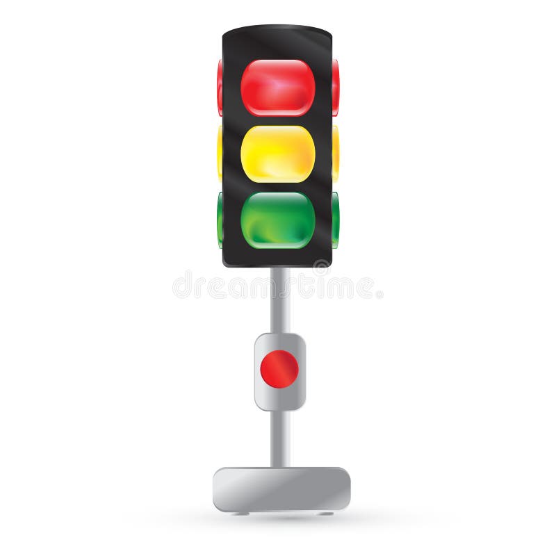 Traffic Light Painted on a White Background Stock Vector Illustration