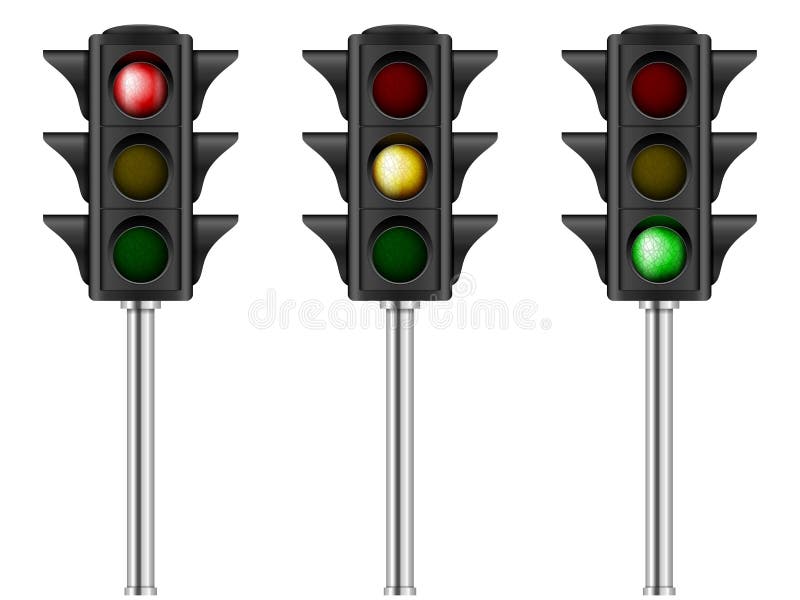 Traffic light set stock illustration