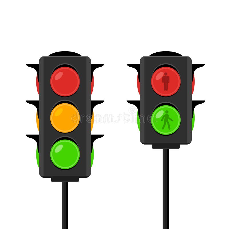 Traffic light vector icon signal. Stoplight isolated illustration sign red green and yellow