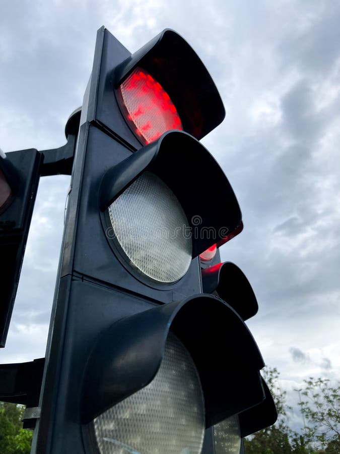 Traffic Lights Lamp Close Up Shot Stock Photo Image of green, night