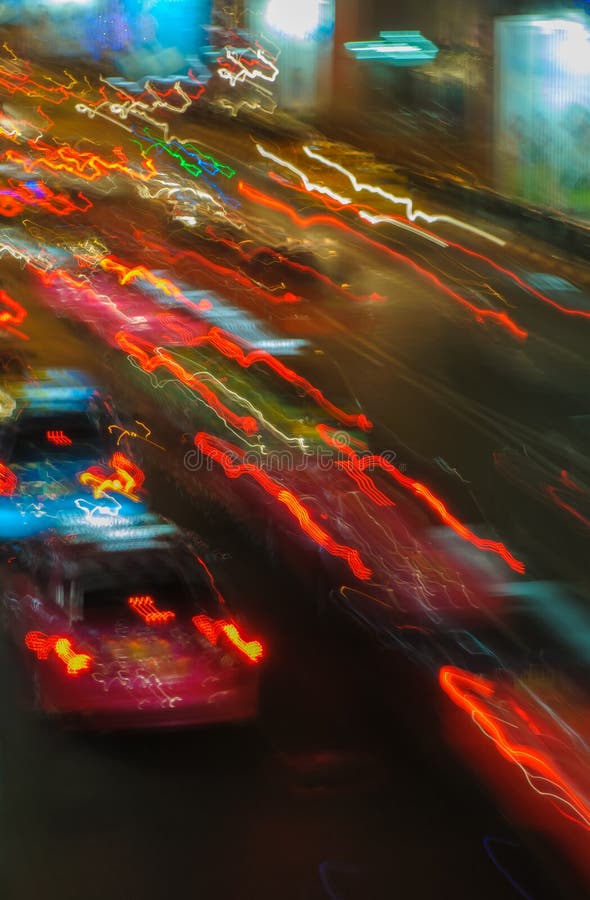 Traffic lights in motion blur