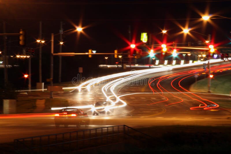 Traffic lights at night