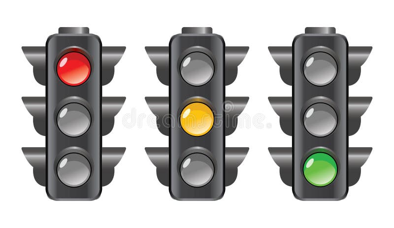 Traffic lights red, yellow and green light