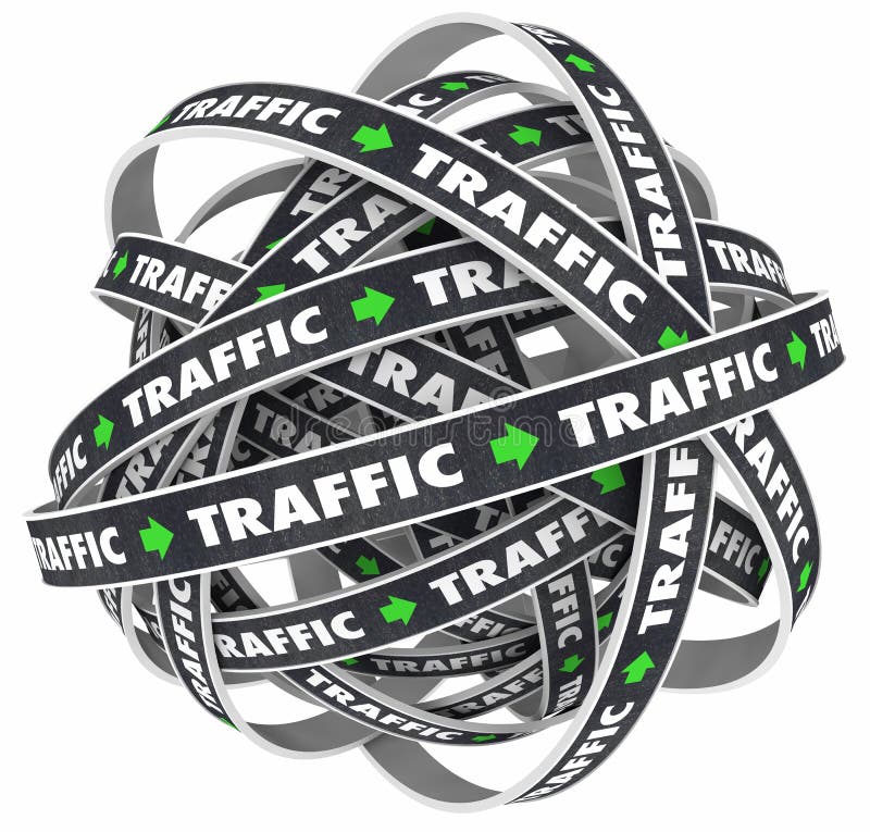  Traffic 3D Word Collage Online Reputation site Visitors Stock
