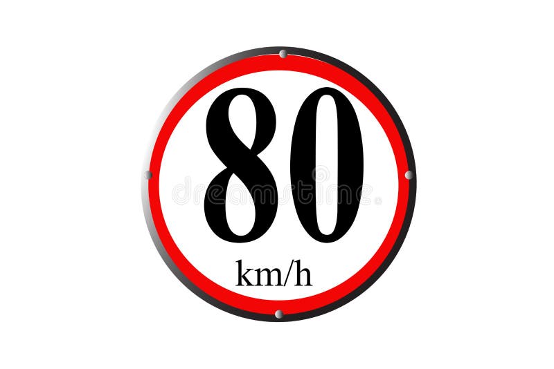 Symbol Transportasi Traffic Road Sign 80 Km Maximum Speed Stock Vector symbol-transportasi-traffic-road-sign-80-km-maximum-speed-stock-vector