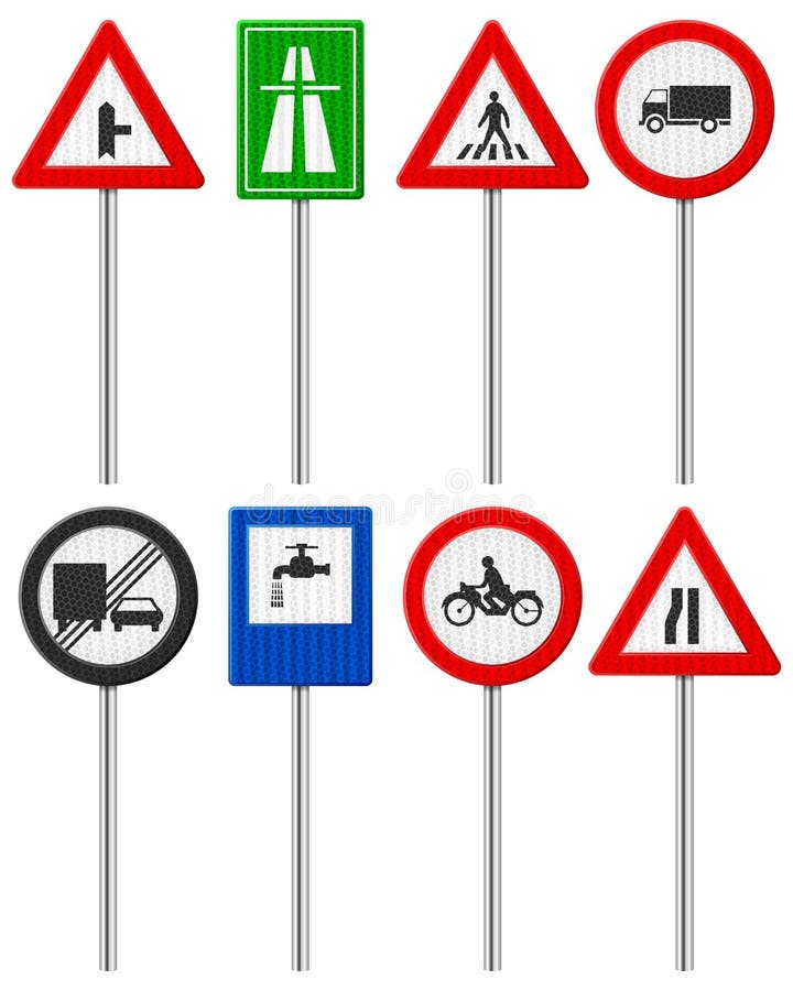 Traffic road sign set stock vector. Illustration of circle 38610944
