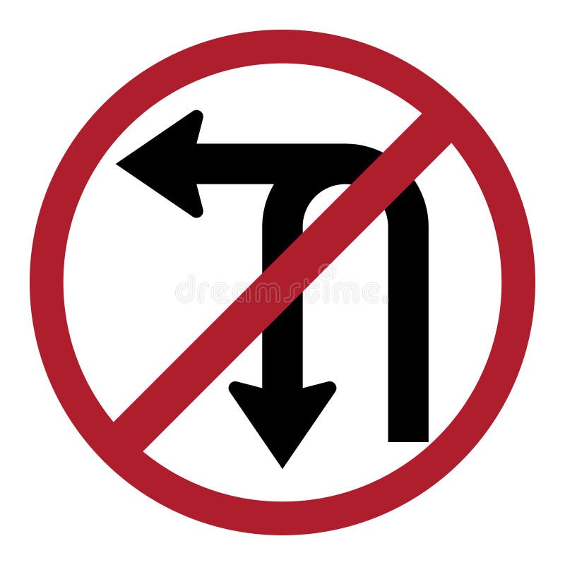 Traffic Signs,Regulatory Signs,No Left Turn nor U Turn Stock Vector ...