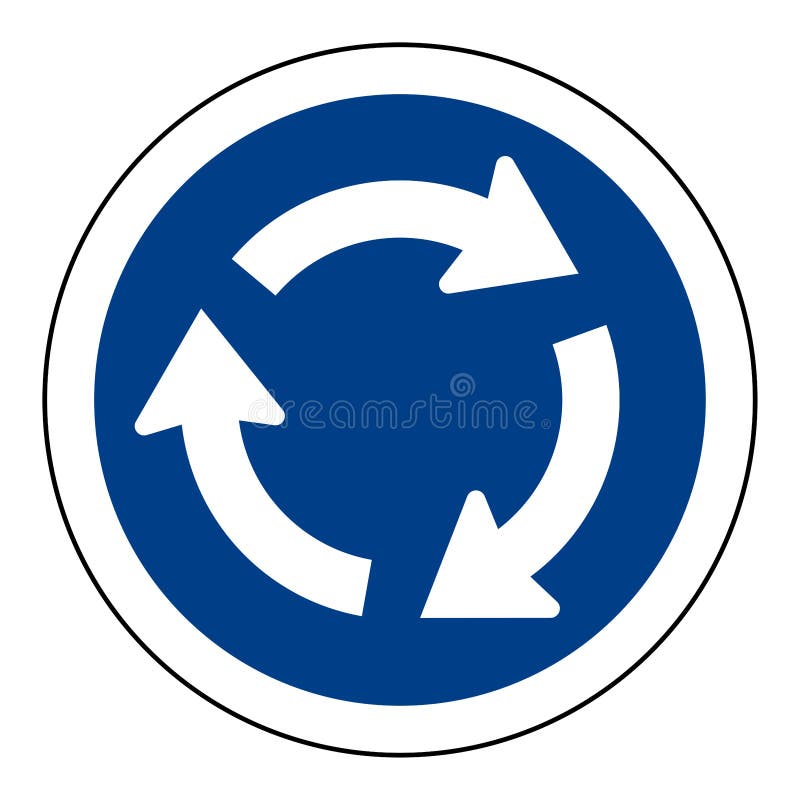 Traffic Signs,Regulatory signs,Roundabout royalty free illustration