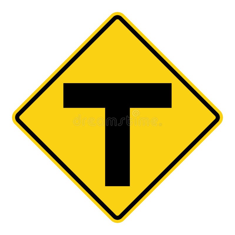 Traffic Signs,Warning Signs,T junction royalty free illustration