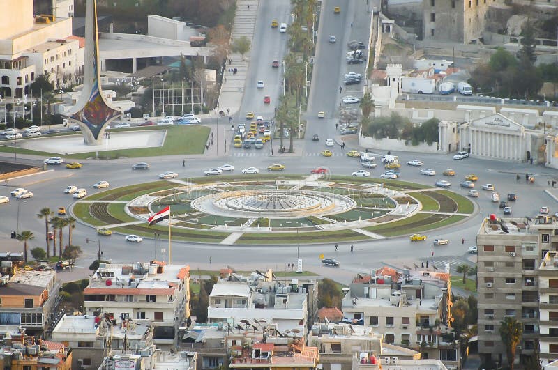 Traffic Roundabout Damascus Syria Stock Photo Image of damascus