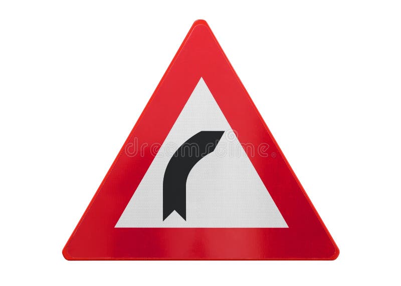 Traffic Sign Isolated Curve Right Stock Image Image Of Right Post