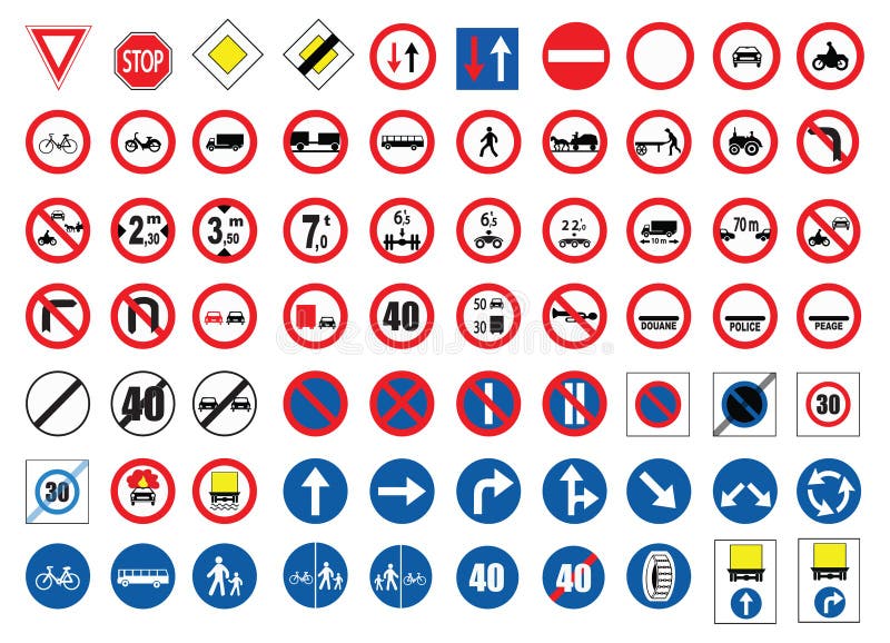 Traffic signs royalty free illustration