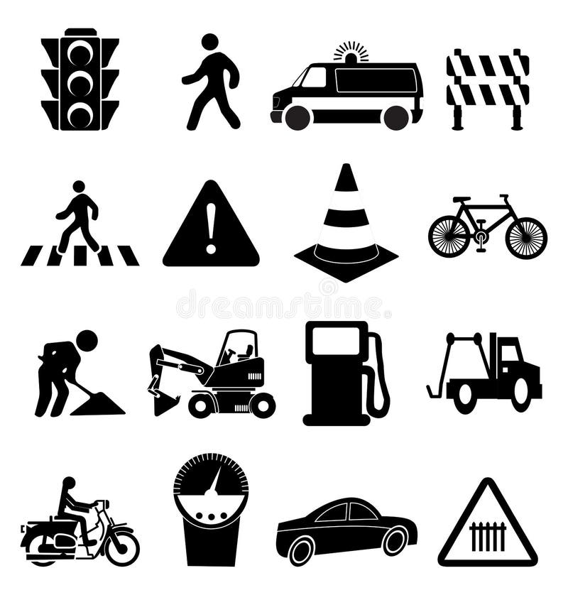 Traffic Signs Icons Set