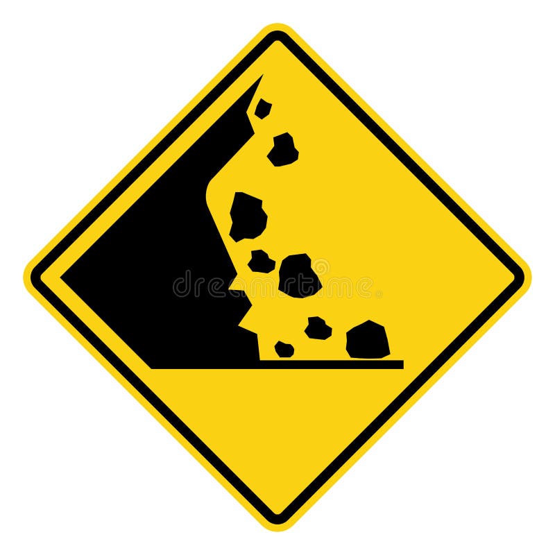 Traffic Signs,Warning Signs,Falling rocks royalty free illustration
