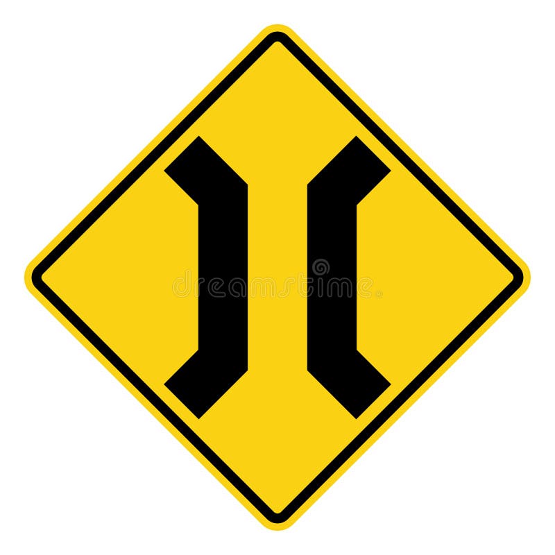 Traffic Signs,Warning Signs,Narrow bridge vector illustration