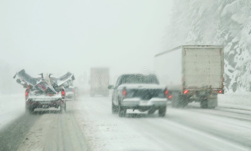 Driving in snow storm royalty free stock images Driving in snow storm royalty free stock images
