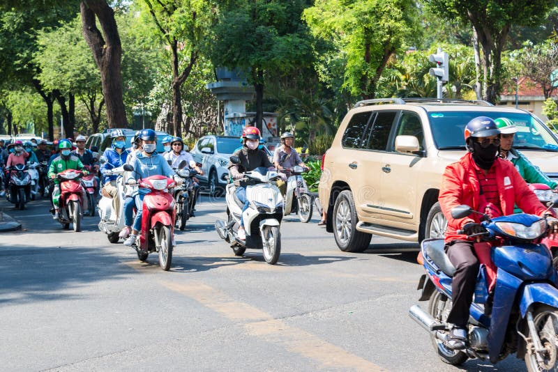 Traffico occupato in Ho Chi Minh City fotografia stock Traffico occupato in Ho Chi Minh City fotografia stock