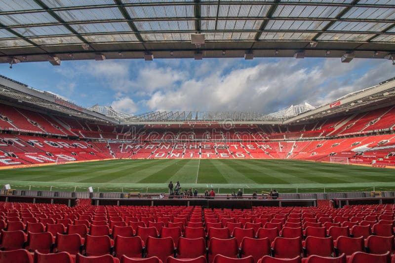 Trafford viejo es hogar del club del fútbol del Manchester United imagenes de archivo Trafford viejo es hogar del club del fútbol del Manchester United imagenes de archivo