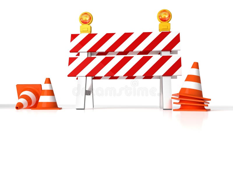 Trafikbarriär 3d vektor illustrationer