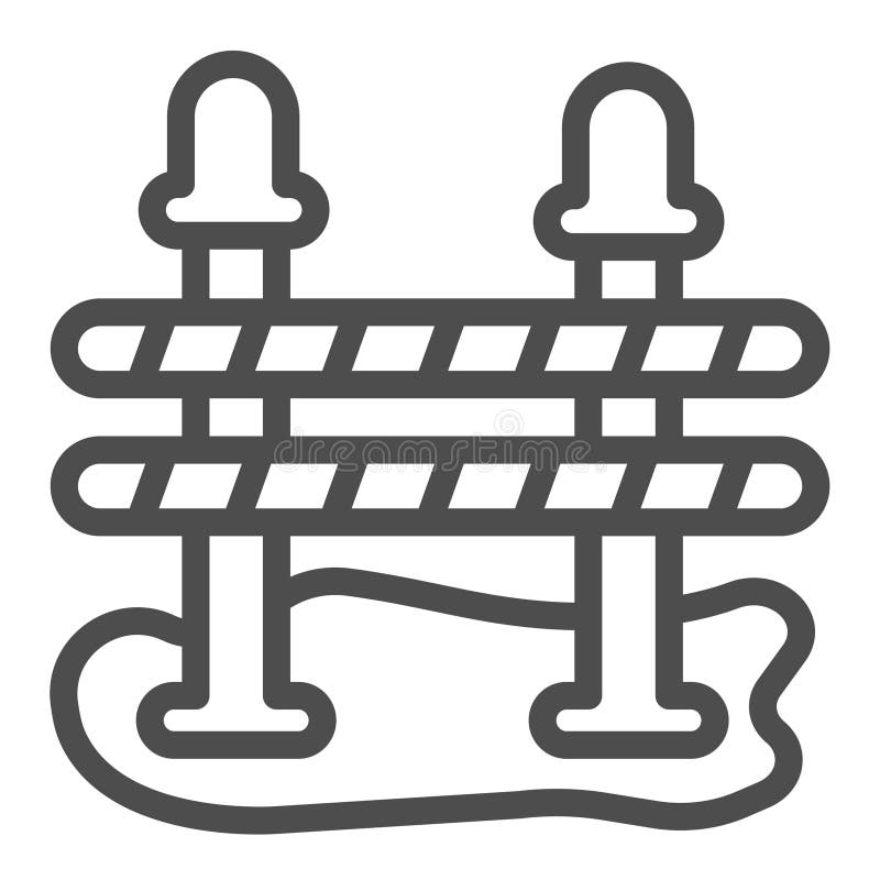 Trafikbarriär med signallyktorns linjeikon som utgör vägkoncept. Vector-grafik. Vägkonstruktionens barriärsignal royaltyfri illustrationer