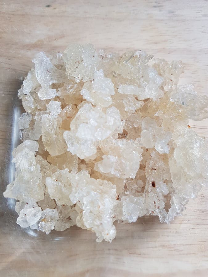 Tragacanth is a natural gum obtained from the dried sap of several species  of Middle Eastern.Gum Tragacanth (snow bird nest) was cooked many dishes  such as: sweet soup, Stock Photo