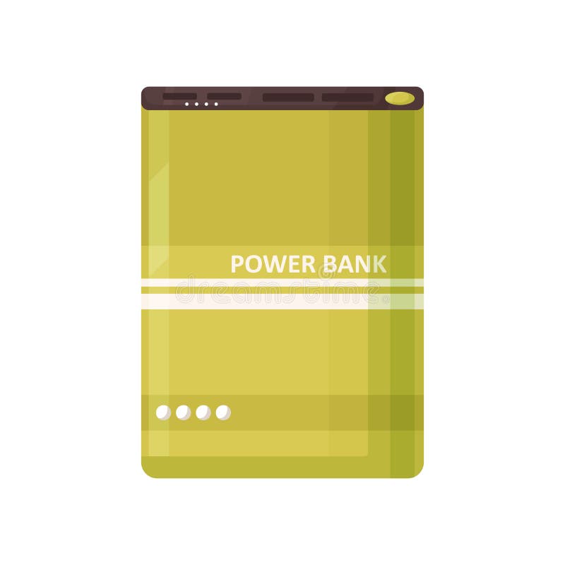Tragbares Ladegerät für Stromgeräte. Strombank-Box zum Laden von elektronischen Geräten. Mobilbatterie stock abbildung
