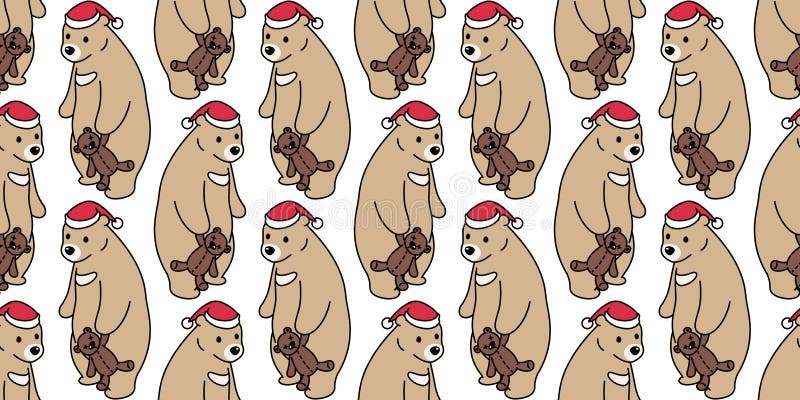 Tragen Sie nahtlose Mustereisbärvektor Weihnachts-Santa Claus-Fliesenhintergrundteddybärpyjamaillustrationskarikatur-Wiederholung lizenzfreie abbildung Tragen Sie nahtlose Mustereisbärvektor Weihnachts-Santa Claus-Fliesenhintergrundteddybärpyjamaillustrationskarikatur-Wiederholung lizenzfreie abbildung