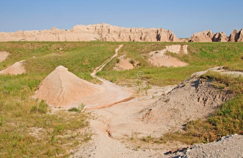 Trail into the Badlands royalty free stock photo