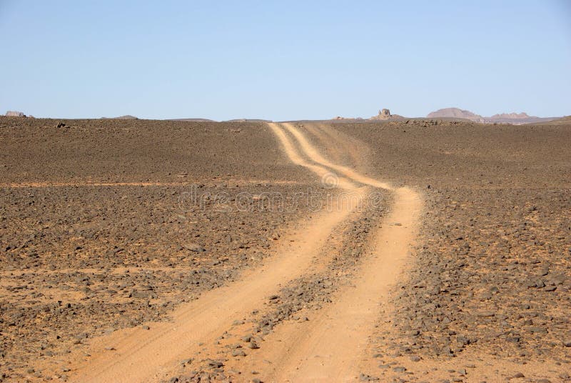 Trail in Libyan desert