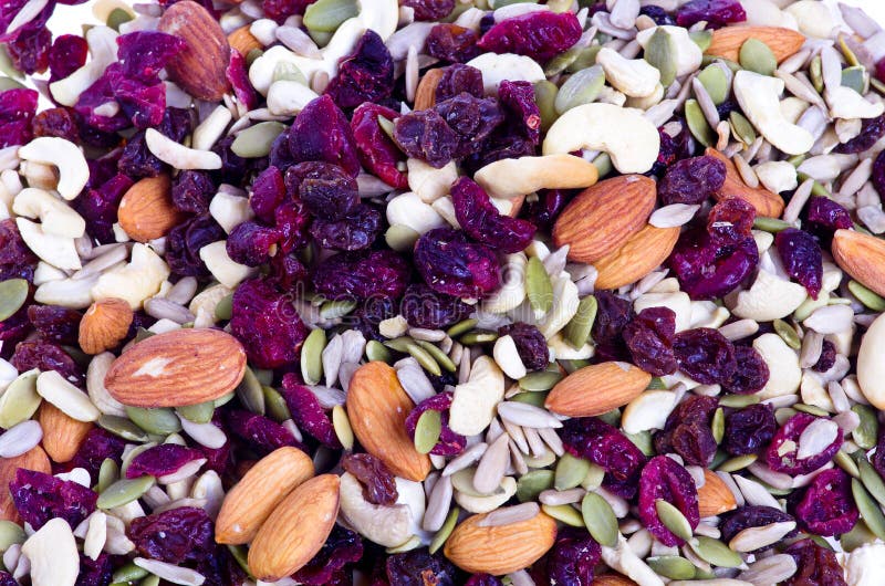 Trail mix with dried fruit