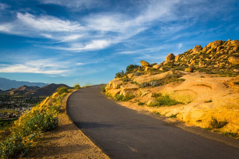 Trail at Mount Rubidoux Park, in Riverside, California. royalty free stock photos