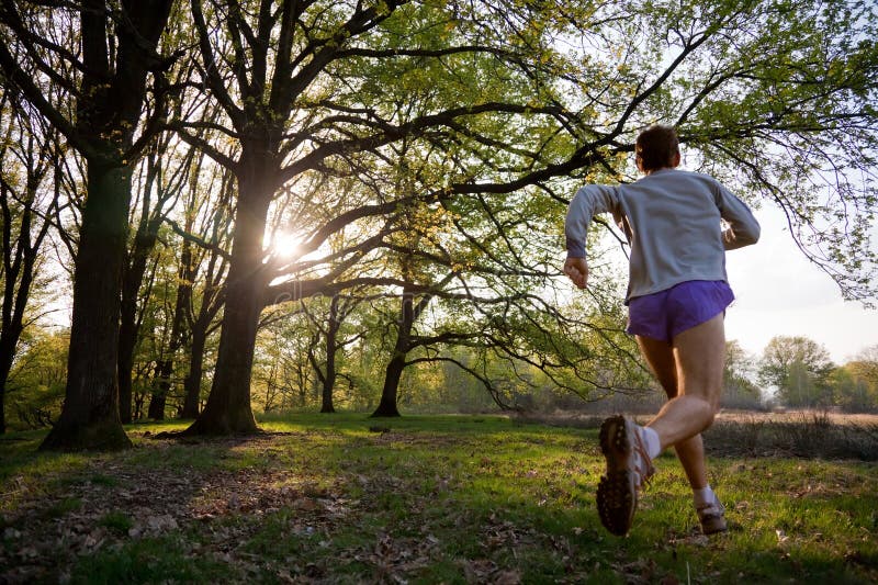 Trail running stock photography