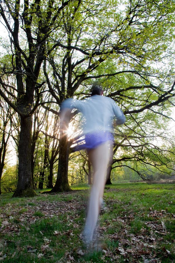 Trail running stock photos
