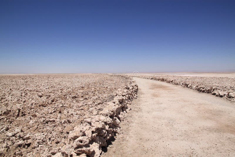 Trail through Salar de Atacama, Chile