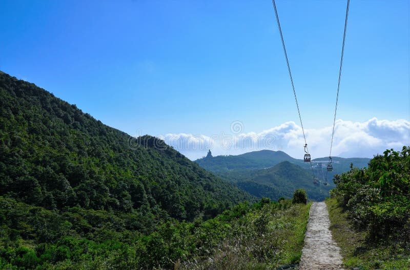 Trail To Big Giant Buddha in Hong Kong Stock Image - Image of beauty