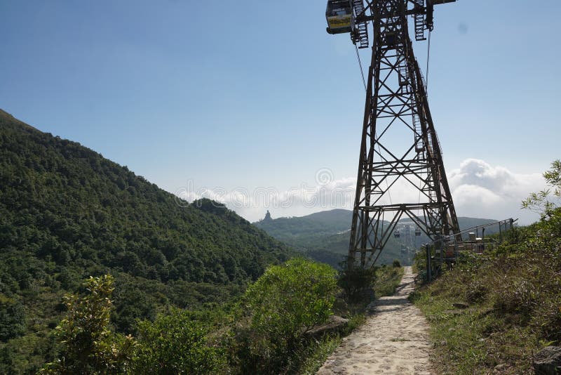 Trail To Big Giant Buddha in Hong Kong Editorial Stock Photo - Image of