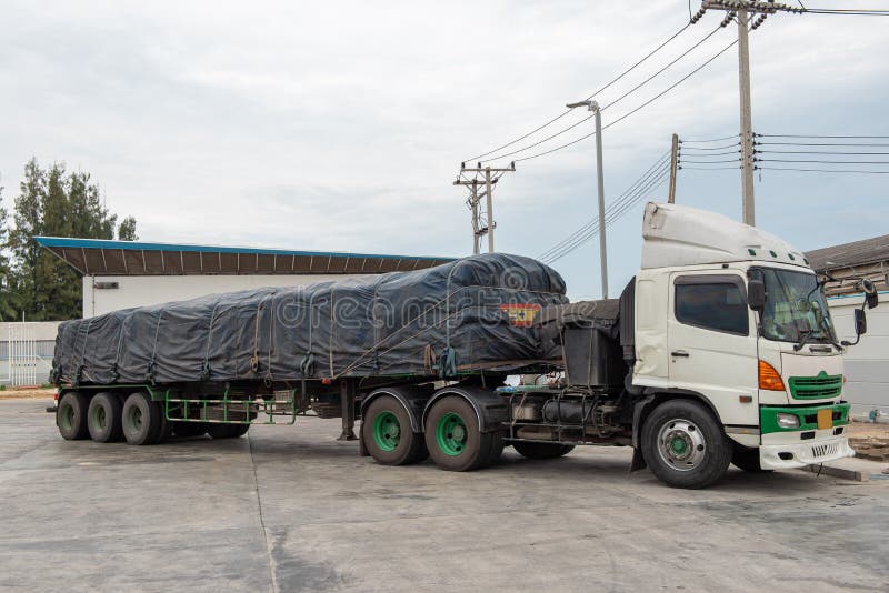 Trailer at the Gas station stock photo. Image of fuel 152281744