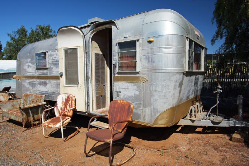 Trailer home with windows stock photo. Image of historic 9025550