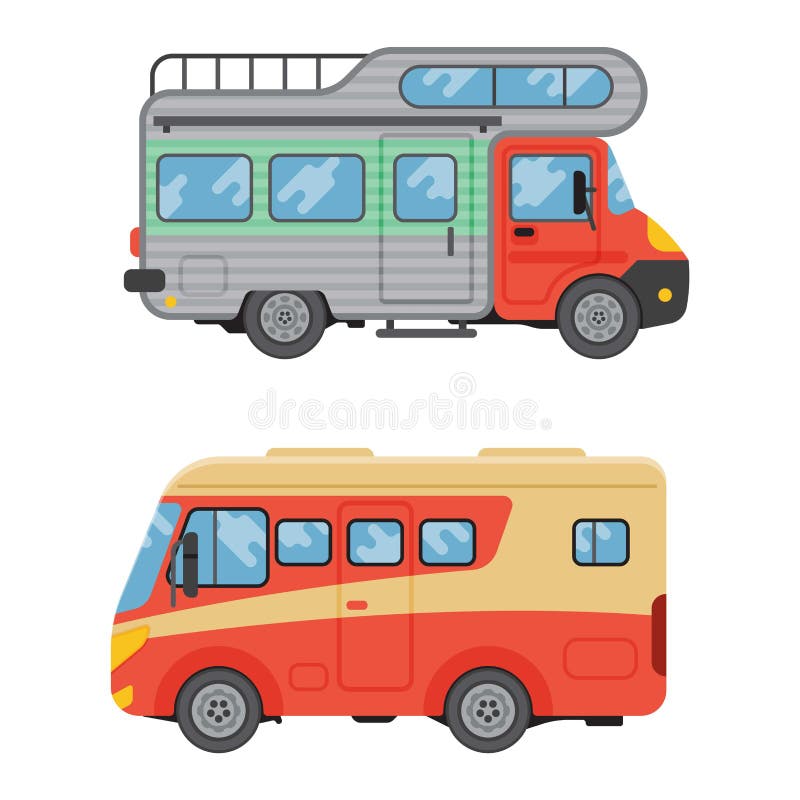 Trailer House Vector Illustration. Stock Vector - Illustration of ...