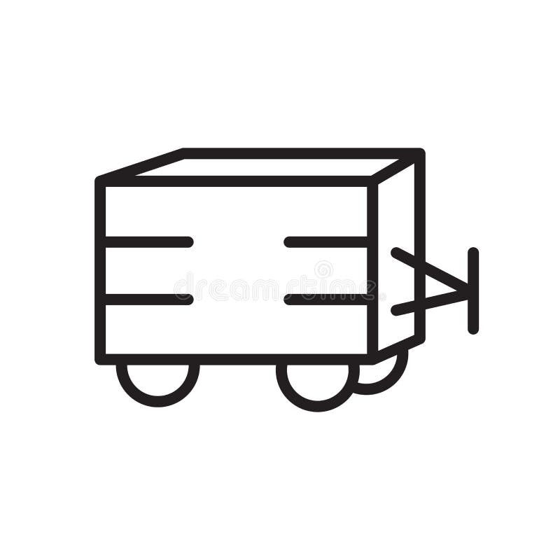Trailer Icon Vector Sign and Symbol Isolated on White Background