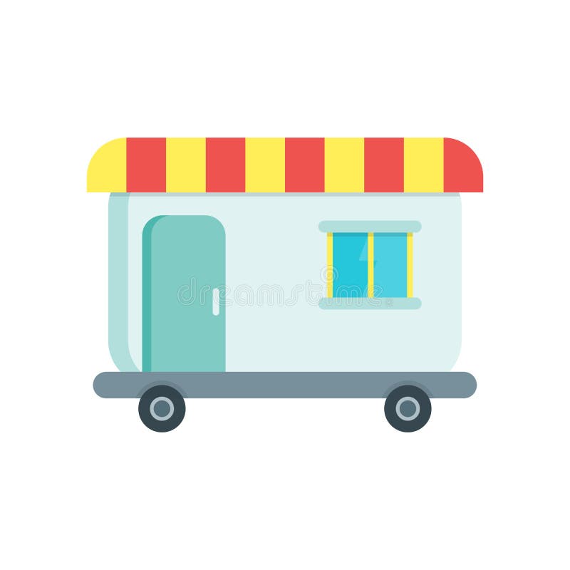 Trailer Icon Vector Sign and Symbol Isolated on White Background Stock