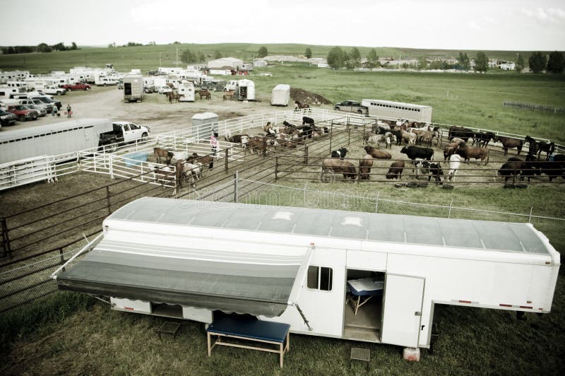 A medical trailer at a rodeo in alberta canada. A medical trailer at a rodeo in alberta canada